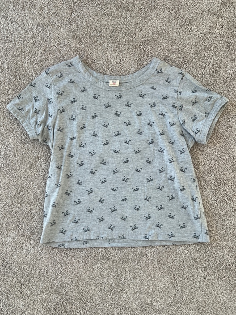 Grey Cat Print T-Shirt